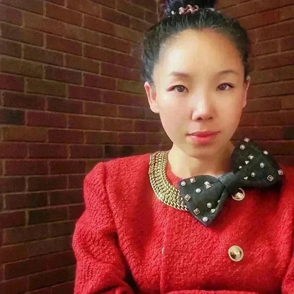 Stella and Dot Neoprene bow necklace collar with bow - Picture 3 of 17